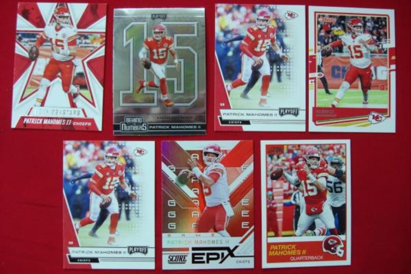 PATRICK MAHOMES II PANINI 7 CARD LOT 2019 & 2020 SOME INSERTS